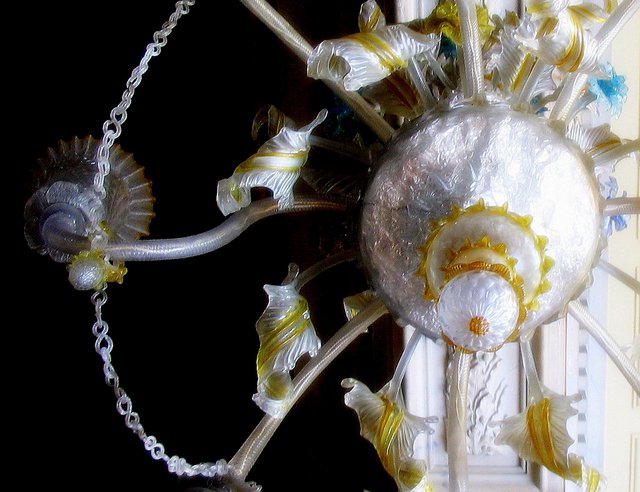 gold and  crystal chandelier in the 1896 opera house, Manaus, Brazil
